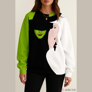 Green and White Oversized   Long Sleeve